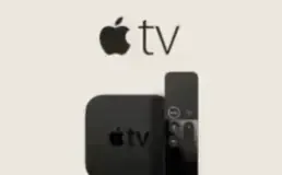 Apple TV box, front view
